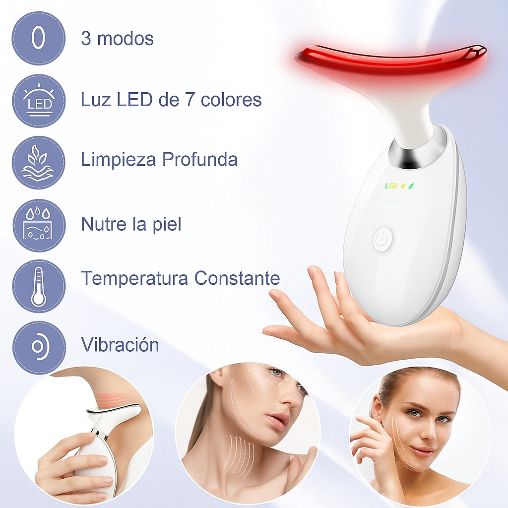Merraci™ Masajeador Facial LED – Piel Firme y Radiante
