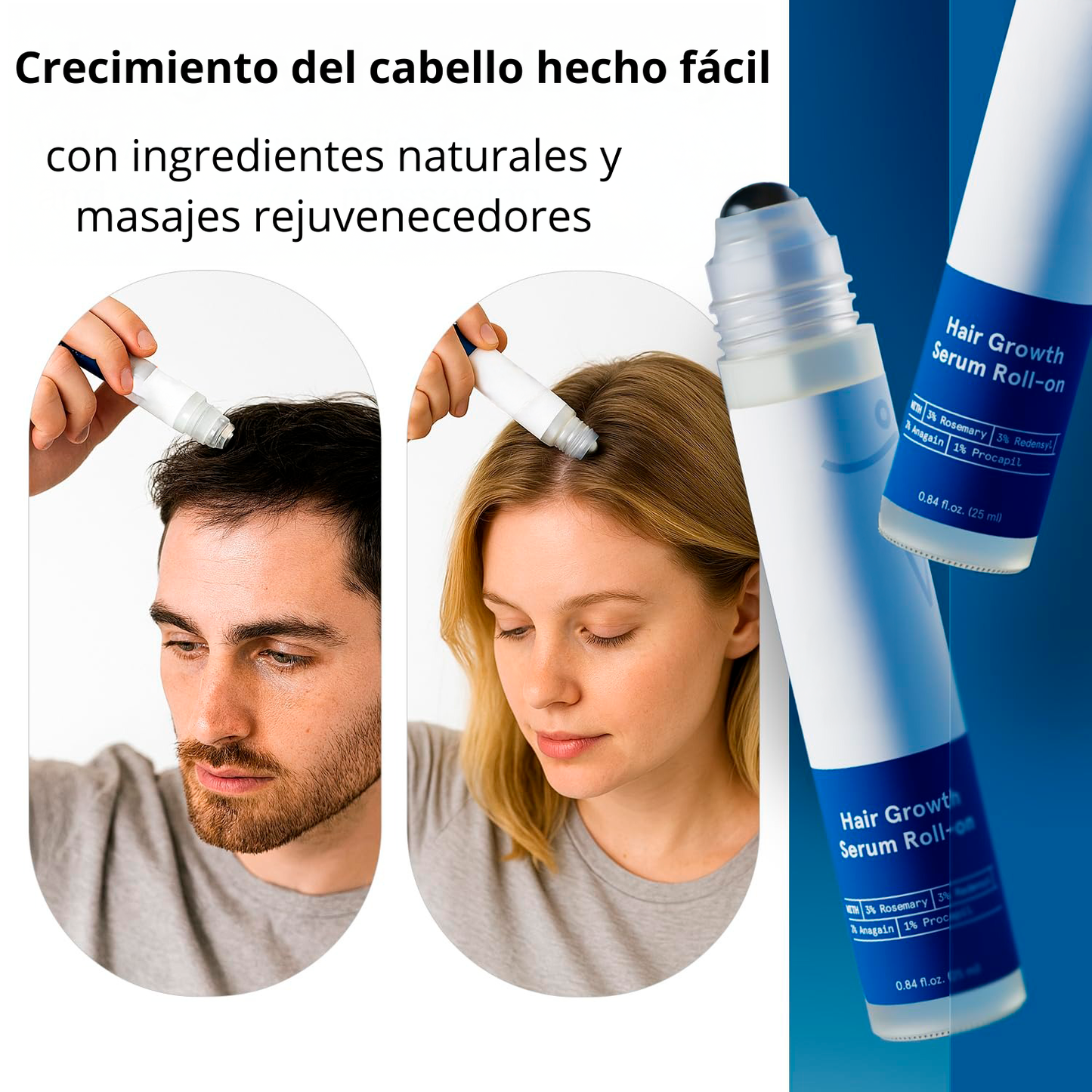 Merraci™ Sérum Capilar Roll-On – Crecimiento y Nutrición