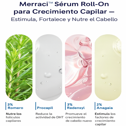 Merraci™ Sérum Capilar Roll-On – Crecimiento y Nutrición