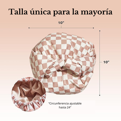 Merraci™ Gorro de Ducha de Satén – Impermeable y de Secado Rápido