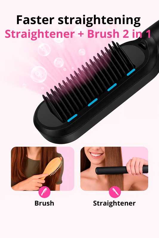 Merraci™ Ionic Hair Straightening Brush – Smooths and Styles Without Damage