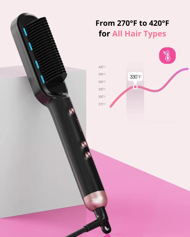 Merraci™ Ionic Hair Straightening Brush – Smooths and Styles Without Damage