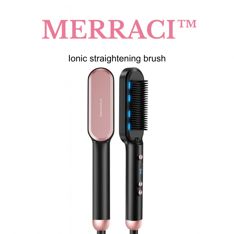Merraci™ Ionic Hair Straightening Brush – Smooths and Styles Without Damage